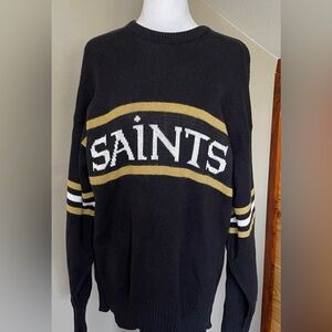NFL Saints Black and Gold Crewneck Sweater Vintage